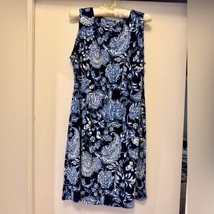 Tommy Hilfiger Navy and White Floral Midi Dress